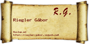 Riegler Gábor névjegykártya